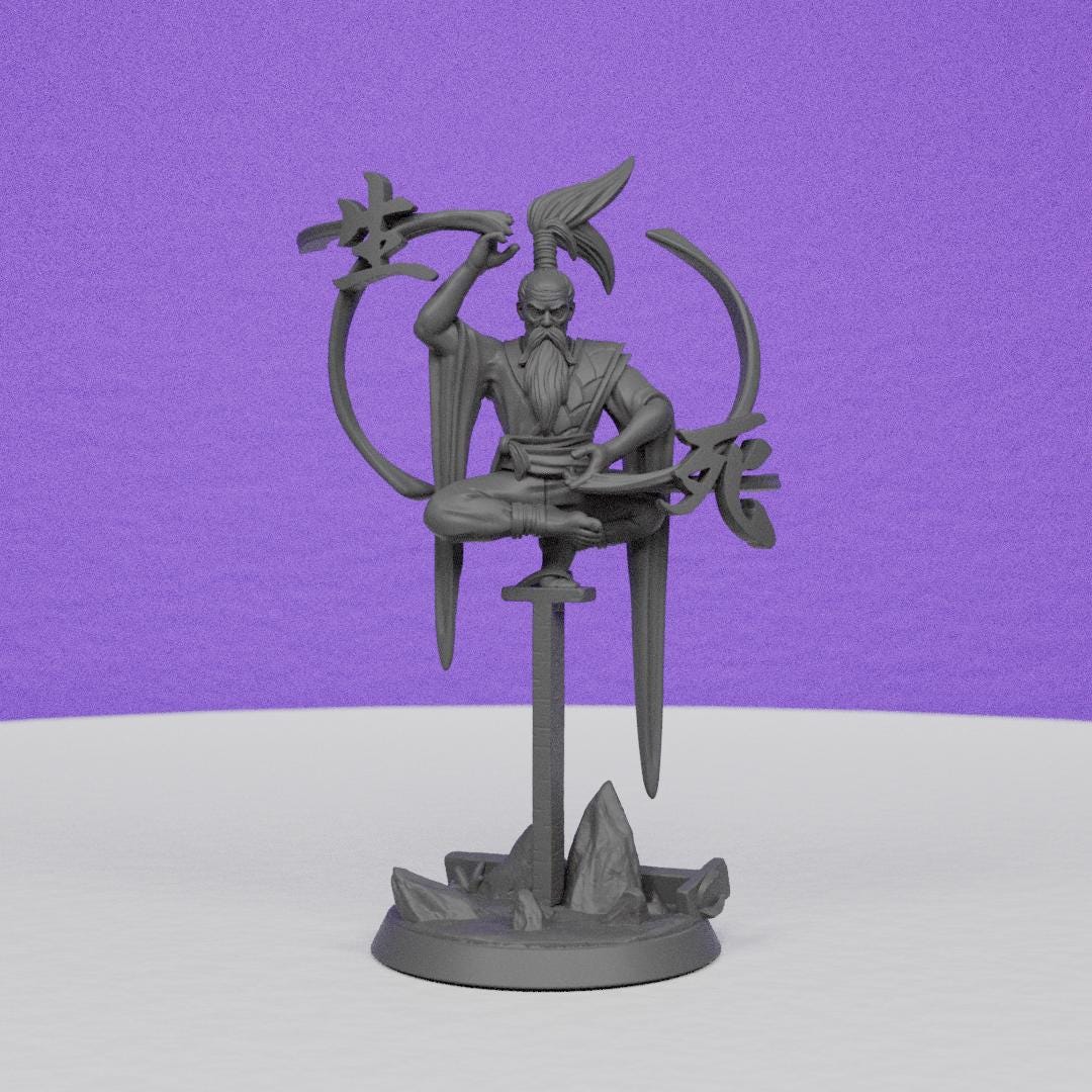 Okina Zen Mage | Miniatures Blueprint | Compatible with D&D/AoS | Fantasy