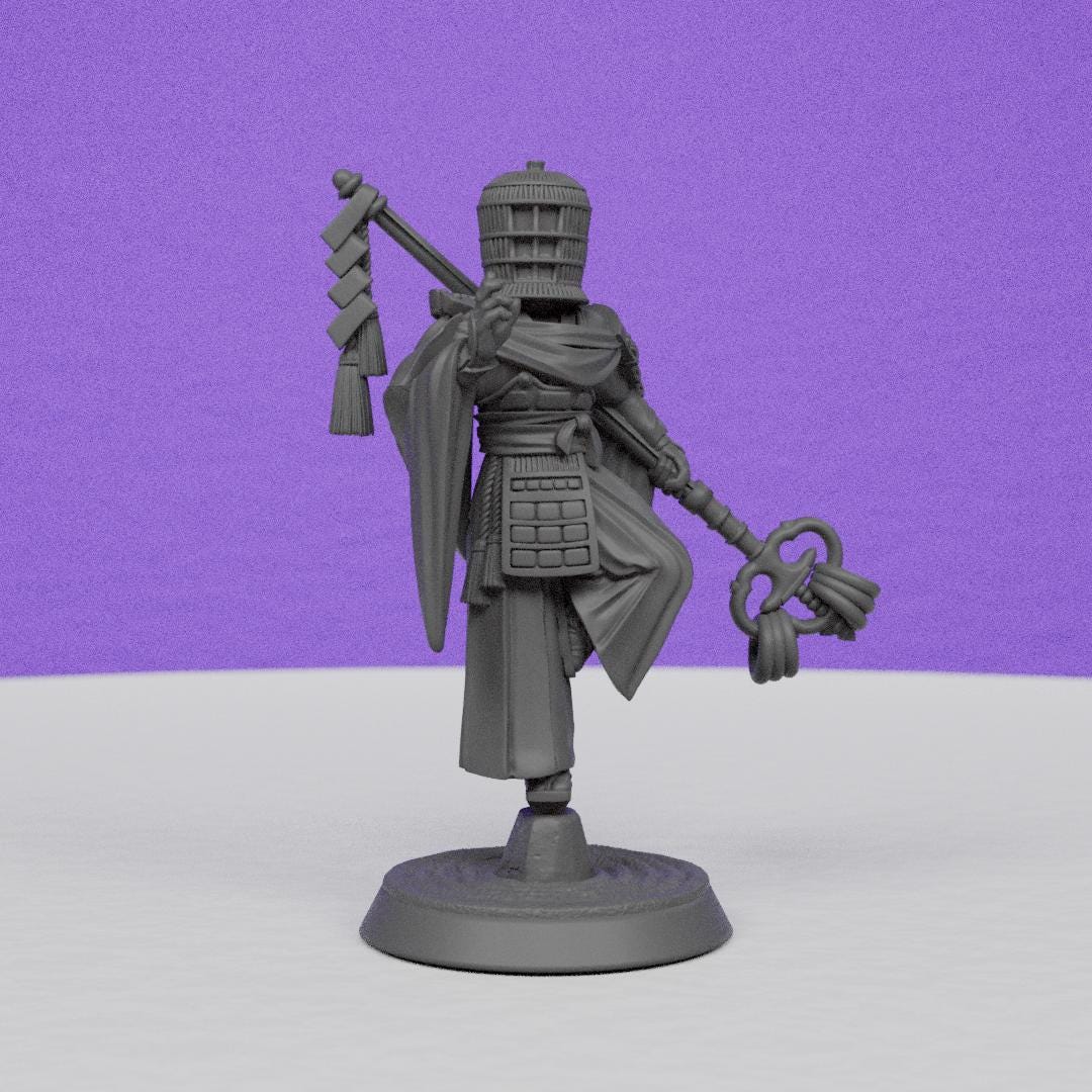 Japanese Monk | Miniatures Blueprint | Compatible with D&D/AoS | Fantasy
