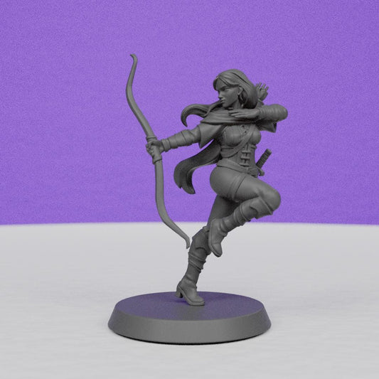 Female Forest Ranger | Galaad Miniatures | Compatible with D&D/AoS | Fantasy | Tabletop RPG