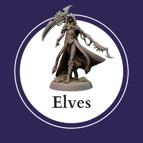 Elves Collection cover image: compatible Warhammer miniatures and Dungeons & Dragons miniatures
