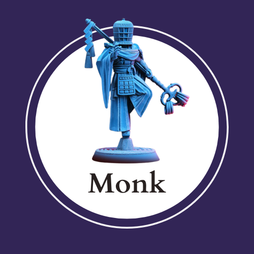 Monk Collection cover image: compatible Warhammer miniatures and Dungeons and Dragons miniatures