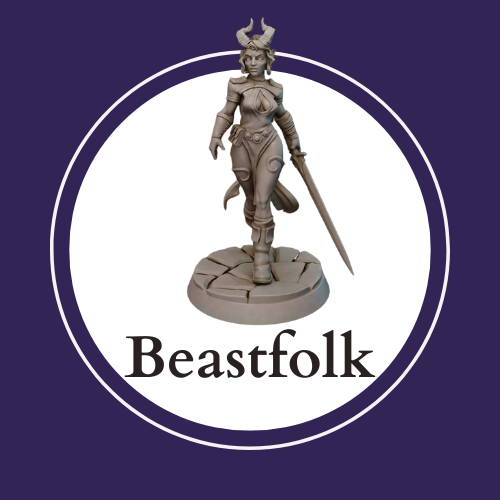 Beastfolk Collection cover image: compatible Warhammer miniatures and Dungeons and Dragons miniatures