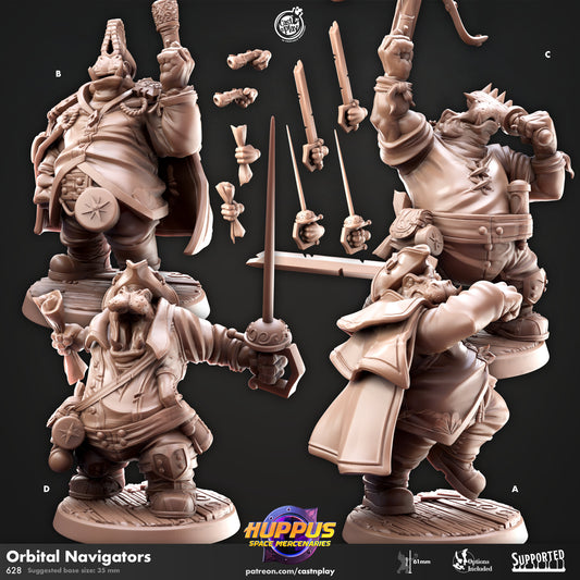 Huppus Space Mercenaries | Giff Spelljammer | Paladin/Monk/Alchemist/Monk/| CastnPlay | Compatible with D&D/AoS | Fantasy - Tabletop RPG
