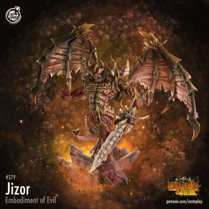 Great Demon Jizor | Hero/Boss | CastnPlay | Compatible with D&D/AoS | Fantasy | Tabletop RPG