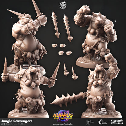 Huppus Space Mercenaries | Giff Spelljammer | Paladin/Monk/Alchemist/Monk/| CastnPlay | Compatible with D&D/AoS | Fantasy - Tabletop RPG