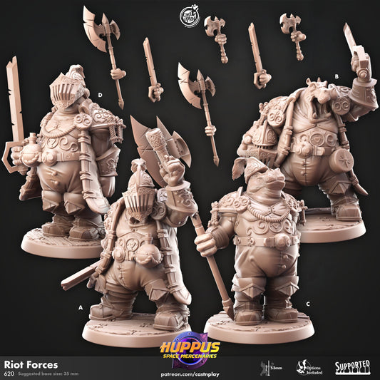 Huppus Space Mercenaries | Giff Spelljammer | Warrior/Barbarian/Rogue| CastnPlay | Compatible with D&D/AoS | Fantasy - Tabletop RPG