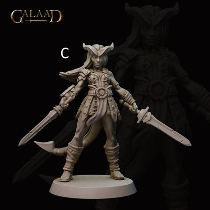Fighter | Tiefling/Elf/Human | Galaad Miniatures | Compatible with D&D/AoS | Fantasy | Tabletop RPG