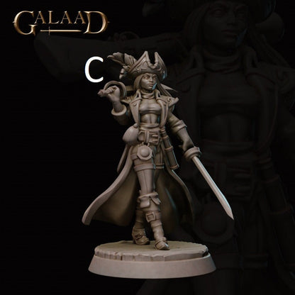 Pirate | Male/Female | Galaad Miniatures | Compatible with D&D/AoS | Fantasy | Tabletop RPG