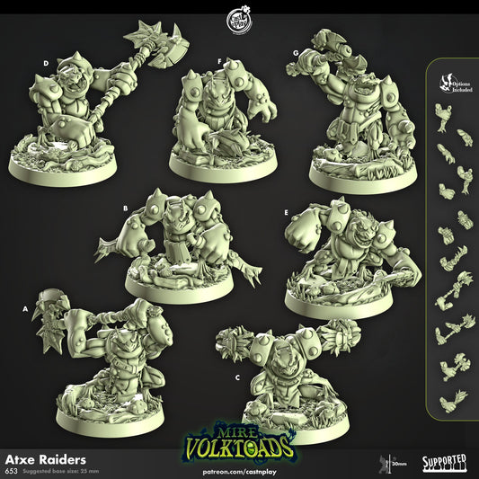 Mire Volk Toads | Warrior/Ranged | CastnPlay | Compatible with D&D/AoS | Fantasy | Tabletop RPG