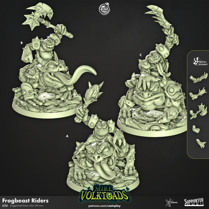 Mire Volk Toads| Champion/Defender/Rider | CastnPlay | Compatible with D&D/AoS | Fantasy | Tabletop RPG
