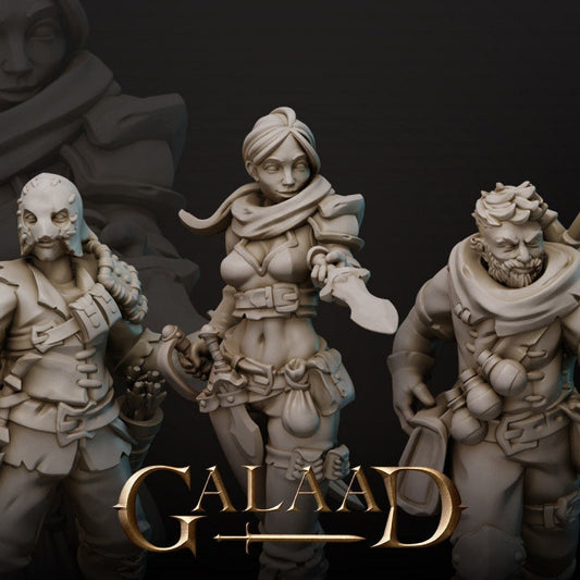 Bandits/Thieves/Rogues | Galaad Miniatures | Compatible with D&D/AoS | Fantasy | Tabletop RPG