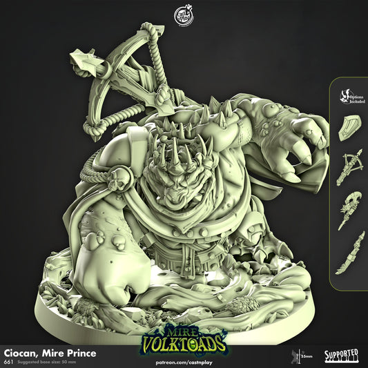 Mire Volk Toads | Ciocan, Mire Prince | CastnPlay | Compatible with D&D/AoS | Fantasy | Tabletop RPG