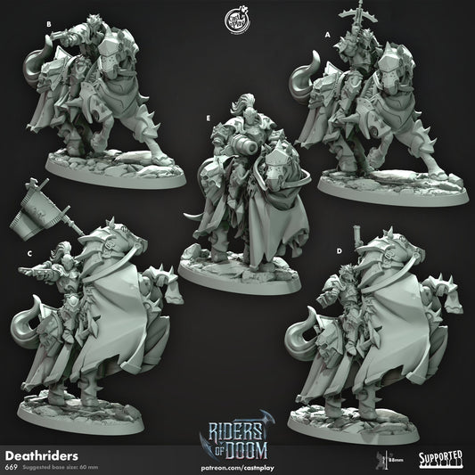Death Riders | Mounted Knight | CastnPlay (Riders of Doom) | Compatible with D&D/AoS | Fantasy