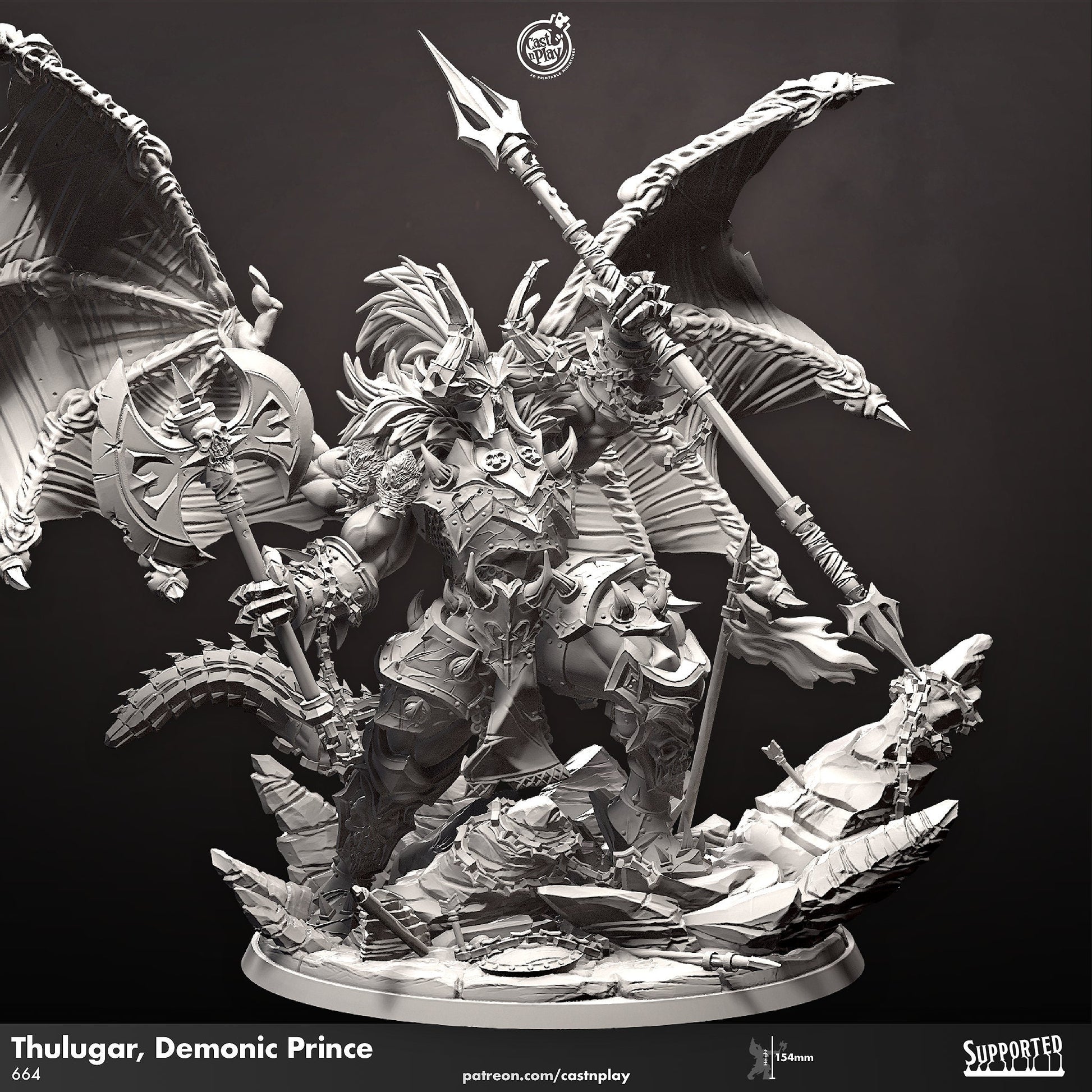 Demonic Prince Thulugar | CastnPlay | Compatible with D&D/AoS | Fantasy | Tabletop RPG