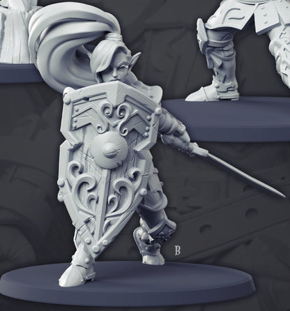 Female Elf Warrior Miniature | CastnPlay | Compatible with D&D/AoS | Fantasy