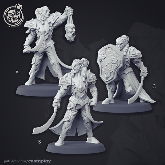 Elven Champion Miniature | CastnPlay | Compatible with D&D/AoS | Fantasy
