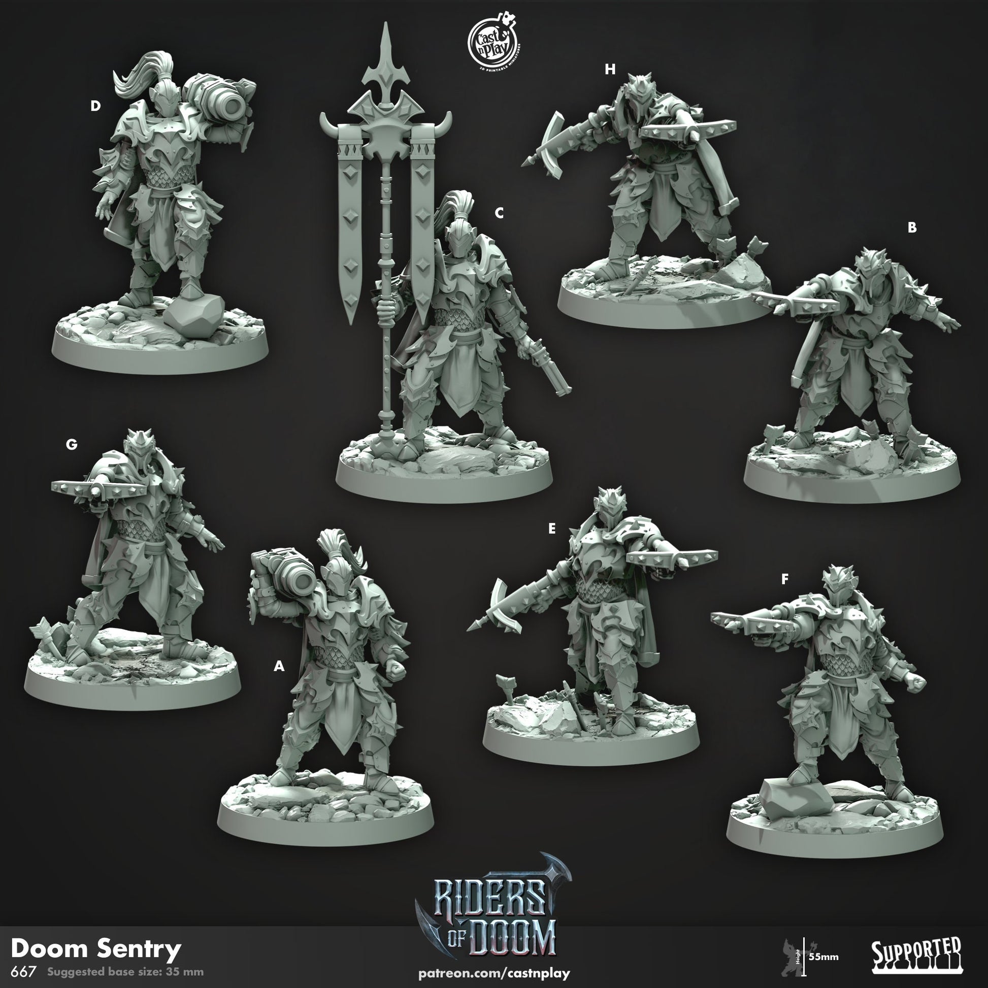 Doom Sentry | Crossbow Warrior | CastnPlay (Riders of Doom) | Compatible with D&D/AoS | Fantasy