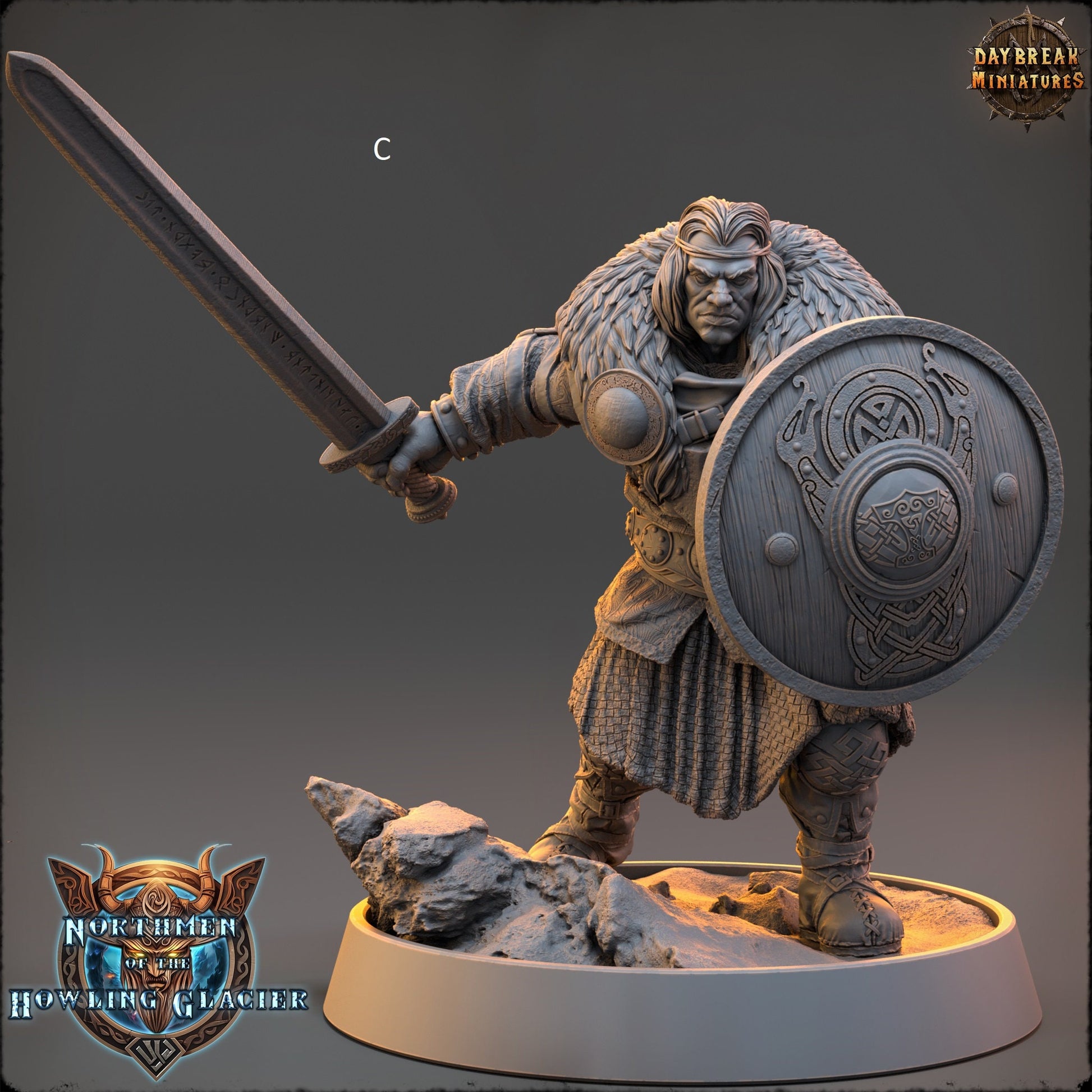 Northern Warriors Miniatures | DayBreak Miniatures | One hand weapon and Shield | Compatible with D&D/AOS | Fantasy | Tabletop RPG