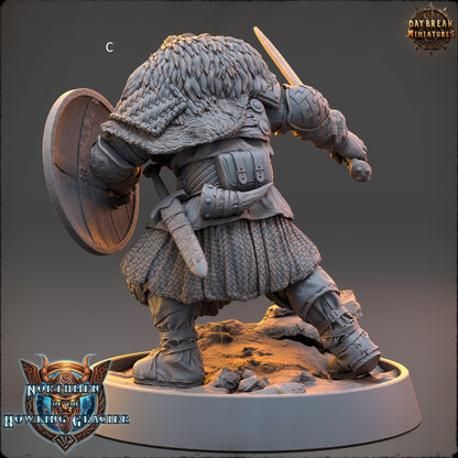 Northern Warriors Miniatures | DayBreak Miniatures | One hand weapon and Shield | Compatible with D&D/AOS | Fantasy | Tabletop RPG