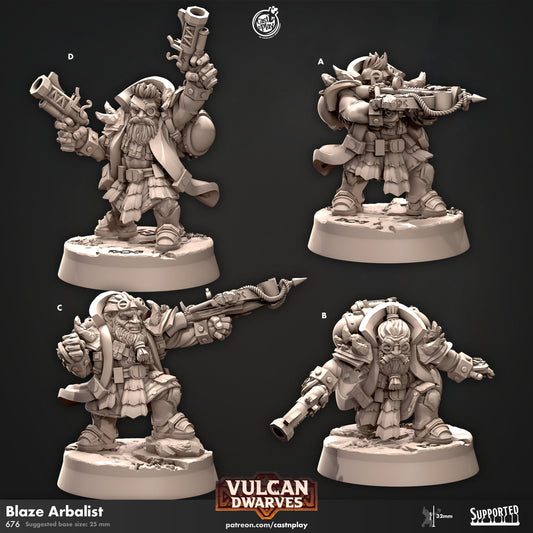 Dwarf Blaze Arbalists Miniatures | Ranged | CastnPlay | Compatible with D&D/AoS | Fantasy