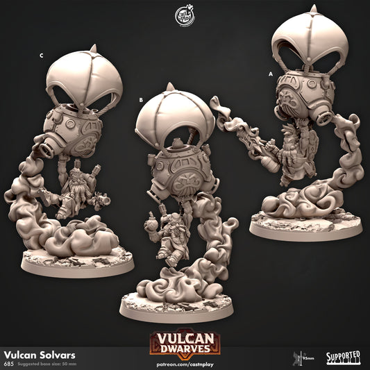 Dwarf Vulcanic Solvars Miniatures | Flyers | CastnPlay | Compatible with D&D/AoS | Fantasy