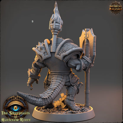 Crocodilian | Two handed Weapons | DayBreak Miniatures | Compatible with D&D/AOS | Fantasy | Tabletop