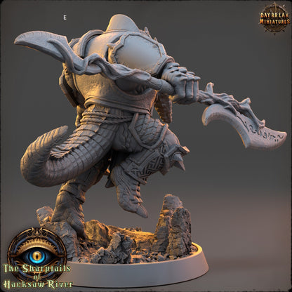 Crocodilian | Two handed Weapons | DayBreak Miniatures | Compatible with D&D/AOS | Fantasy | Tabletop