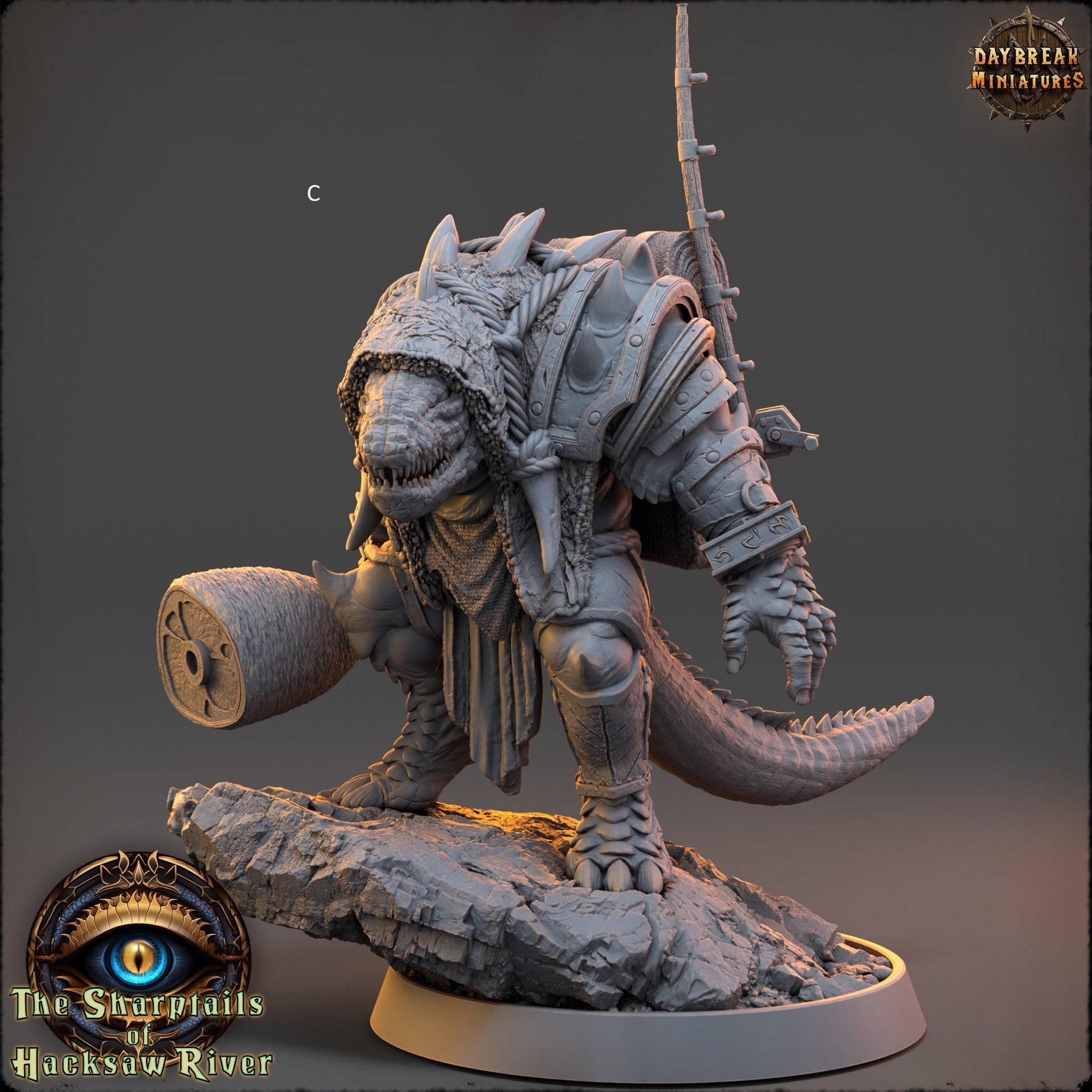 Crocodilian | Captain Retinue | DayBreak Miniatures | Compatible with D&D/AOS | Fantasy | Tabletop