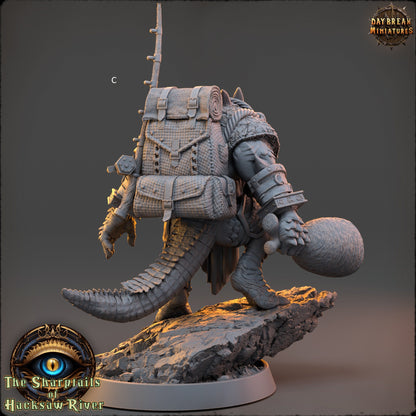 Crocodilian | Captain Retinue | DayBreak Miniatures | Compatible with D&D/AOS | Fantasy | Tabletop