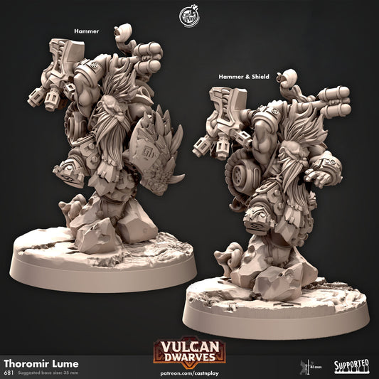 Dwarf Lord Thoromir Lume Miniature | CastnPlay | Compatible with D&D/AoS | Fantasy