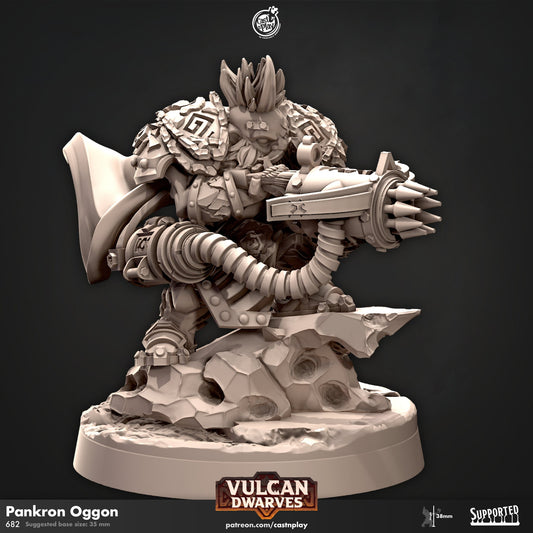 Dwarf Captain Pankron Oggon Miniature | CastnPlay | Compatible with D&D/AoS | Fantasy