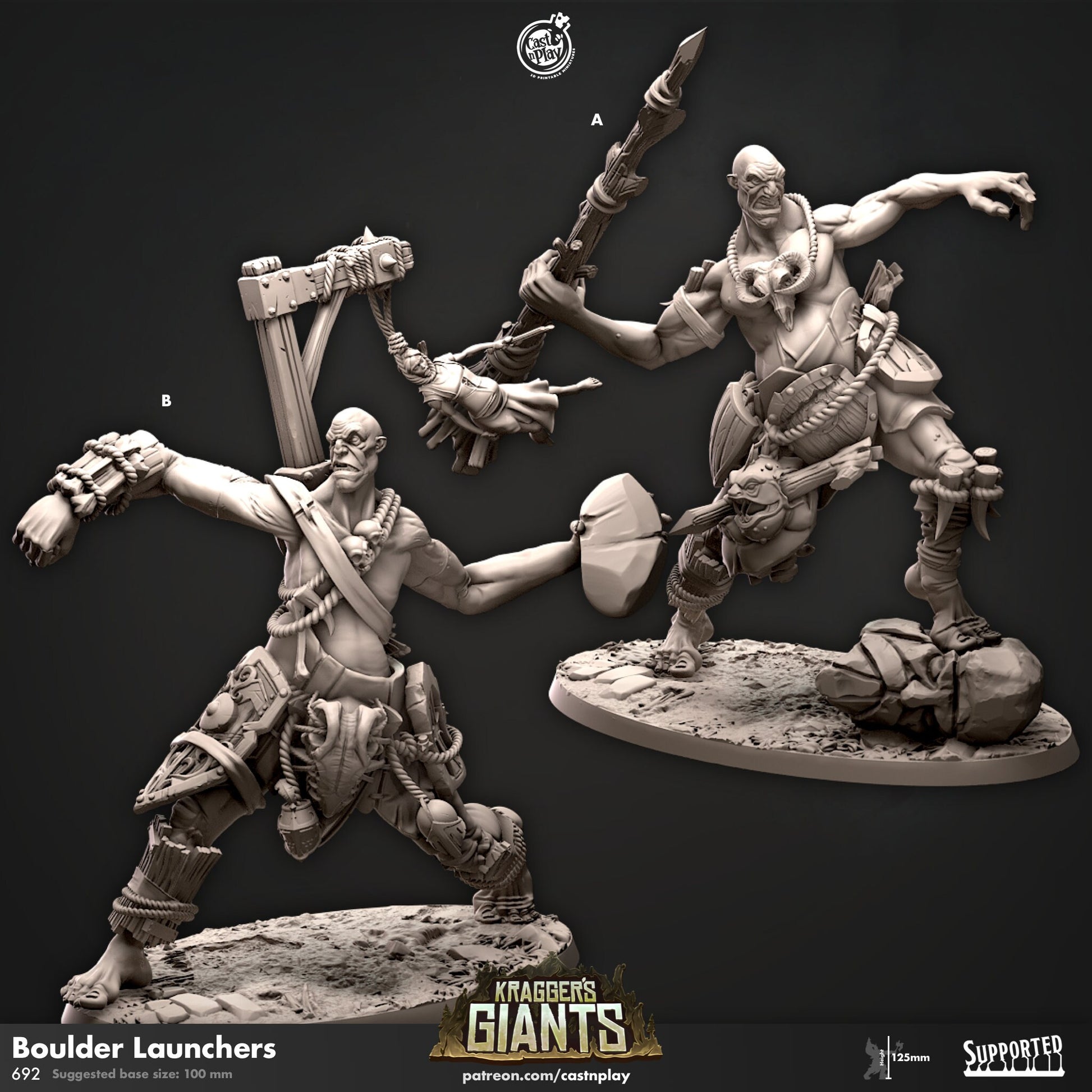 Boulder Launcher Giant | CastnPlay | Compatible with D&D/AoS | Fantasy