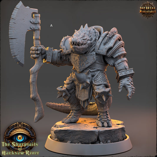 Crocodilian | Two handed Weapons | DayBreak Miniatures | Compatible with D&D/AOS | Fantasy | Tabletop