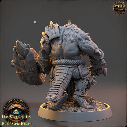 Crocodilian | Two handed Weapons | DayBreak Miniatures | Compatible with D&D/AOS | Fantasy | Tabletop