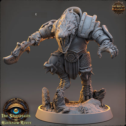 Crocodilian | Two handed Weapons | DayBreak Miniatures | Compatible with D&D/AOS | Fantasy | Tabletop