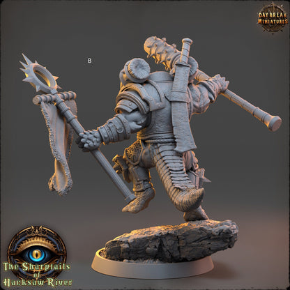 Crocodilian | Captain Retinue | DayBreak Miniatures | Compatible with D&D/AOS | Fantasy | Tabletop