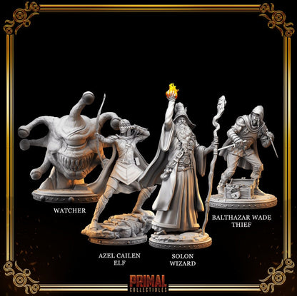 Masters of Dungeon Quest | Full Set 32mm | Primal Collectibles | Compatible with D&D/AoS | Fantasy