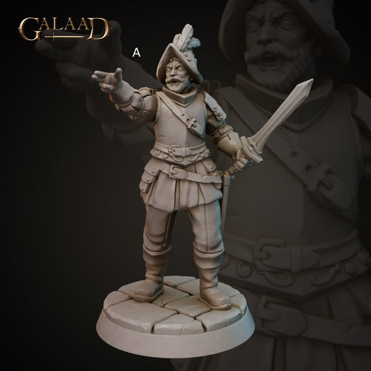 Conquistador Soldiers | Galaad Miniatures | Compatible with D&D/AoS | Fantasy | Tabletop RPG