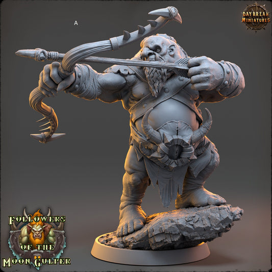 Troll Stone Thrower/Archer | DayBreak Miniatures | Compatible with D&D/AOS | Fantasy | Tabletop