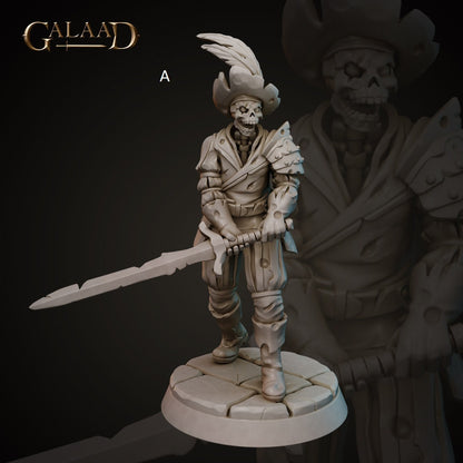Undead Conquistador Soldier Skeleton | Galaad Miniatures | Compatible with D&D/AoS | Fantasy | Tabletop RPG