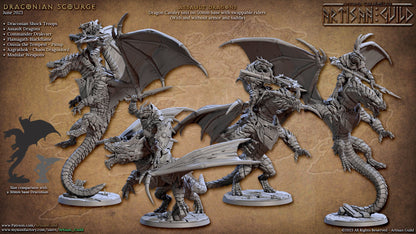 Dragon Riders | Artisan Guild Miniatures | Compatible with D&D/AoS | Fantasy | Tabletop RPG