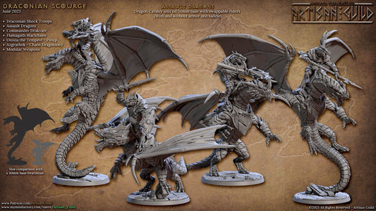 Dragon Riders | Artisan Guild Miniatures | Compatible with D&D/AoS | Fantasy | Tabletop RPG