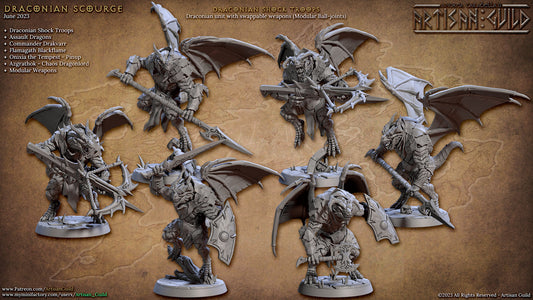 Draconian Shock troops | Artisan Guild Miniatures | Compatible with D&D/AoS | Fantasy | Tabletop RPG