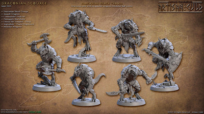 Draconian Shock troops | Artisan Guild Miniatures | Compatible with D&D/AoS | Fantasy | Tabletop RPG