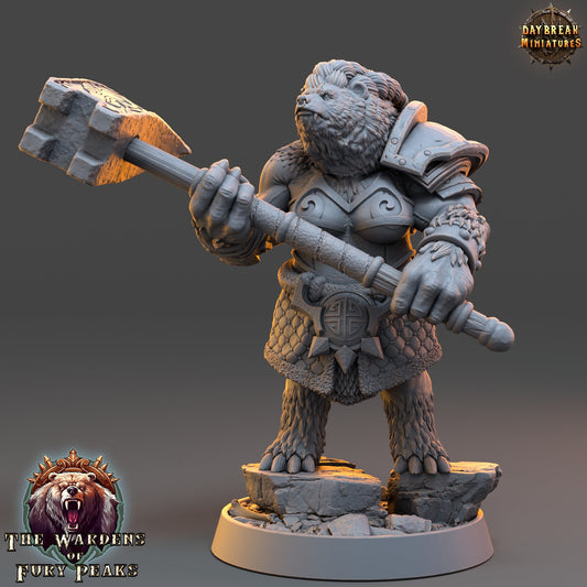 Mercoria Tenfoot Ursine | DayBreak Miniatures | Compatible with D&D/AOS | Fantasy | Tabletop