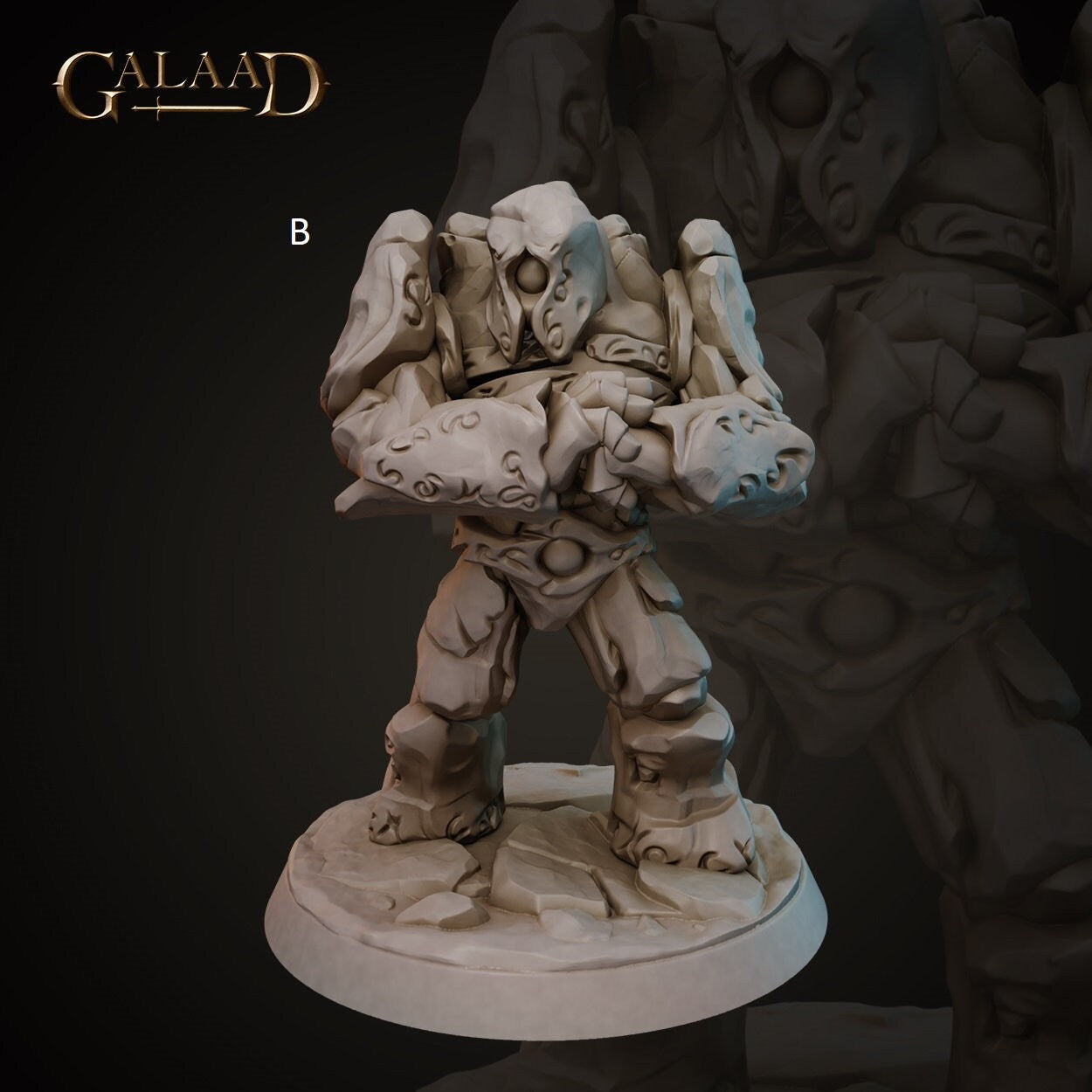 Rock Golem | Galaad Miniatures | Compatible with D&D/AoS | Fantasy | Tabletop RPG
