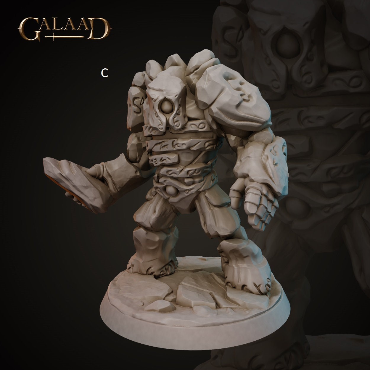Rock Golem | Galaad Miniatures | Compatible with D&D/AoS | Fantasy | Tabletop RPG