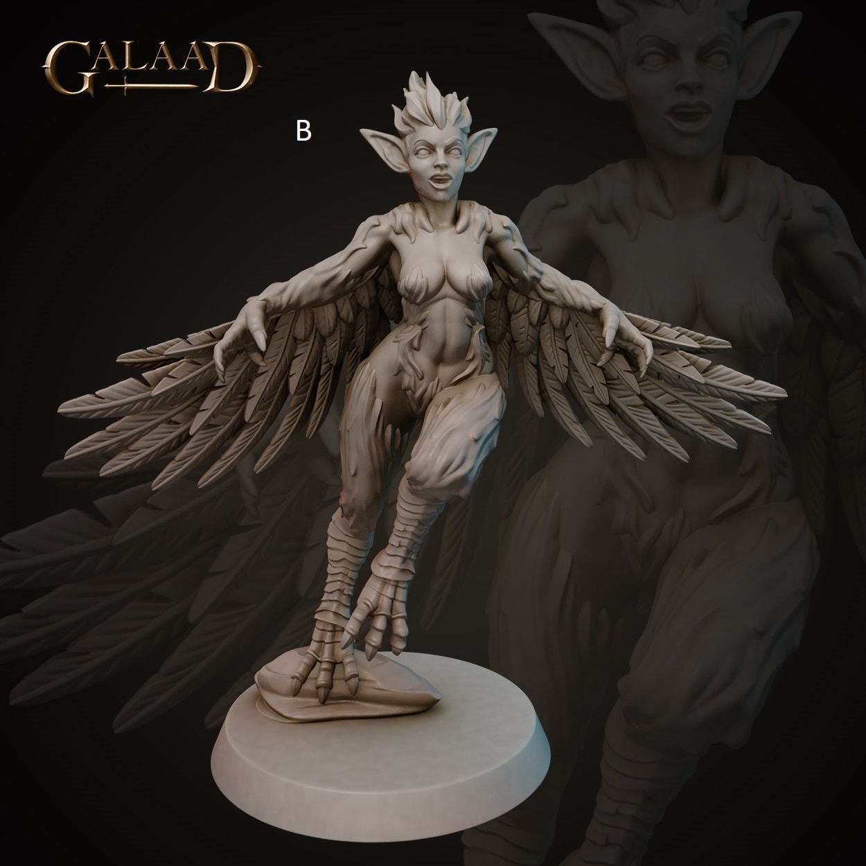 Harpy Female | Galaad Miniatures | Compatible with D&D/AoS | Fantasy | Tabletop RPG