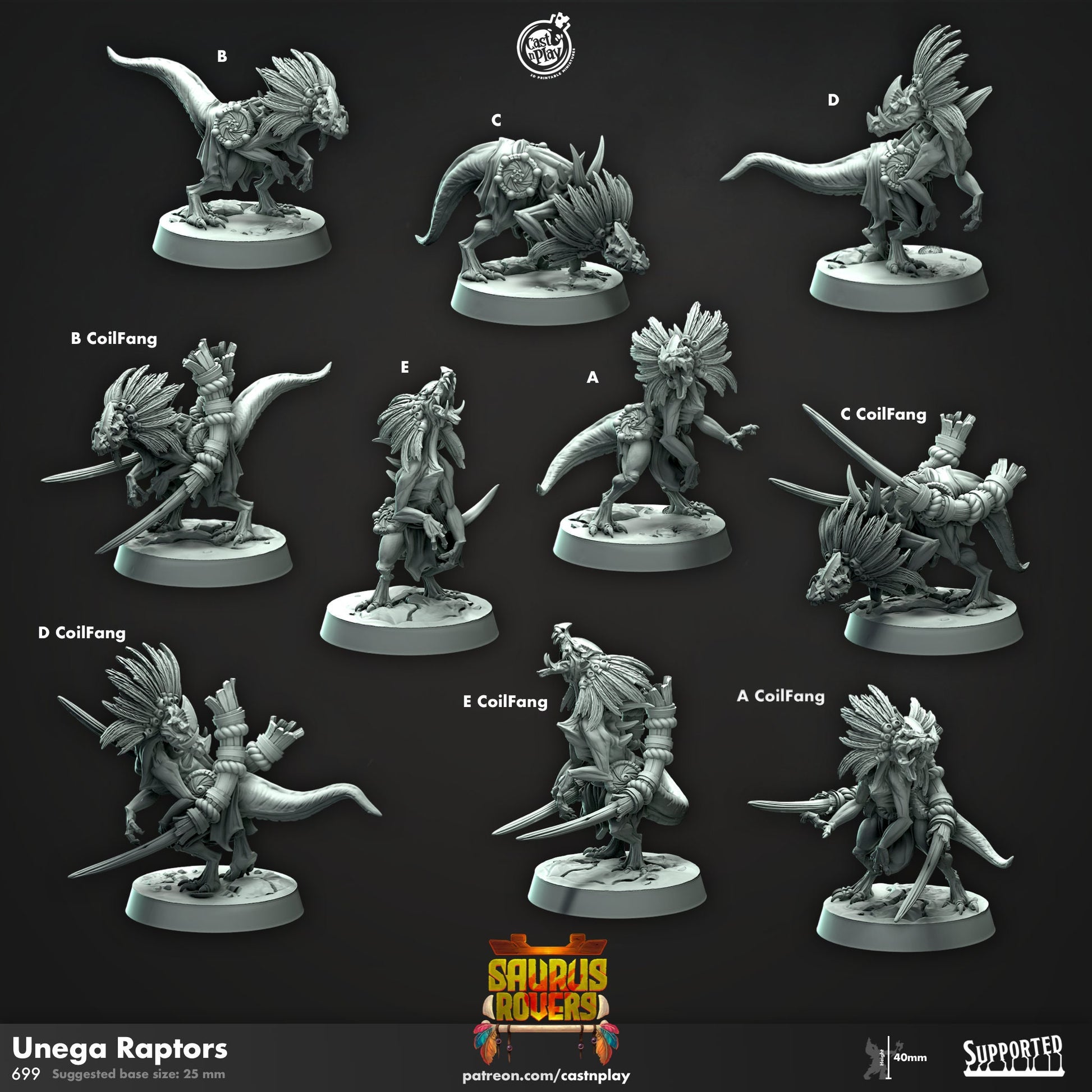 Unega Raptors | CastnPlay | Compatible with D&D/AoS | Fantasy