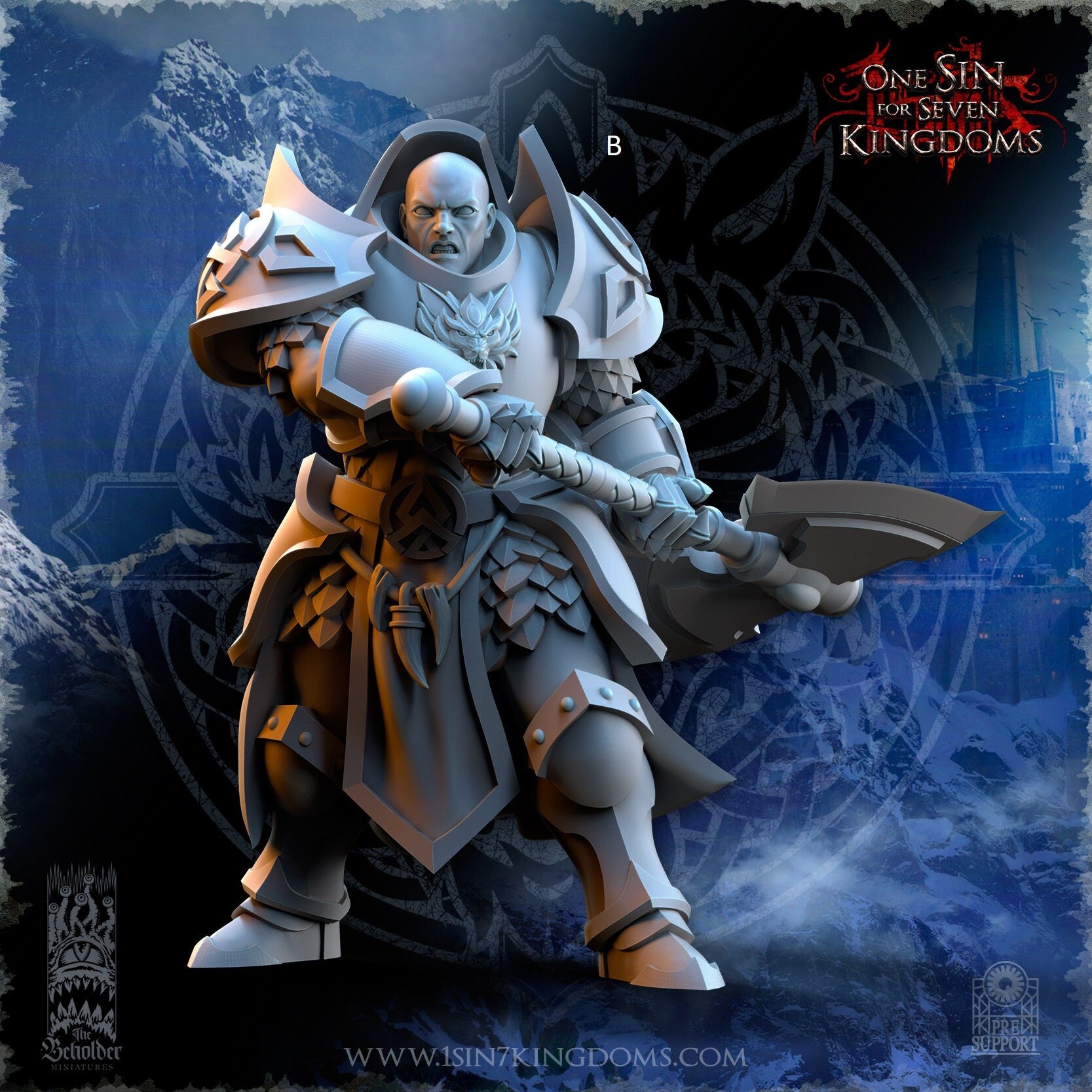 StormWolves Punisher GreatAxe No Helmet | The Beholder Miniatures | Compatible with D&D/AoS | Fantasy | Tabletop RPG